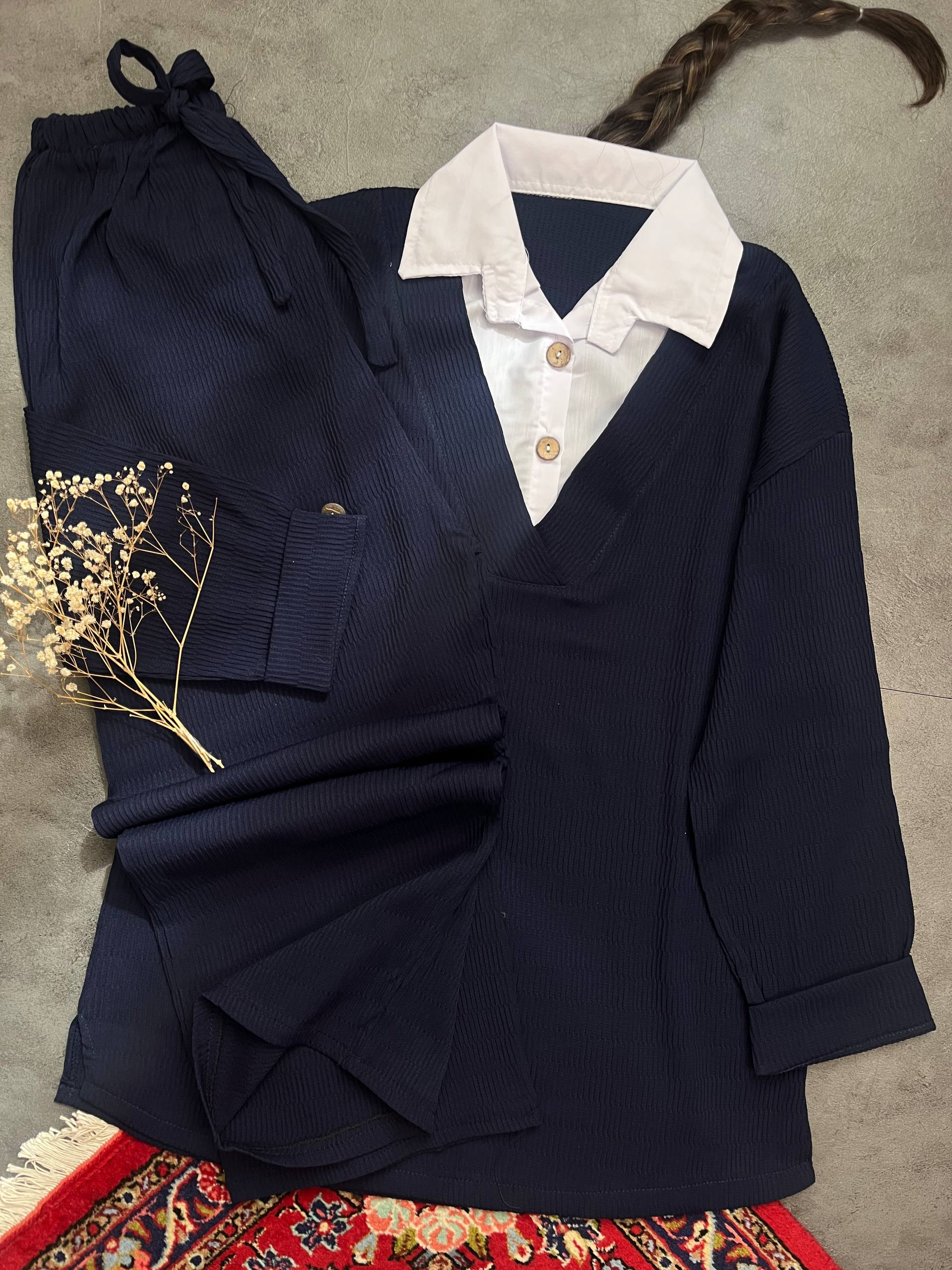 ست السا زنانه فری سایز (۴۲ تا ۴۶) | ست شومیز و شلوار | ترند پاییز و زمستان