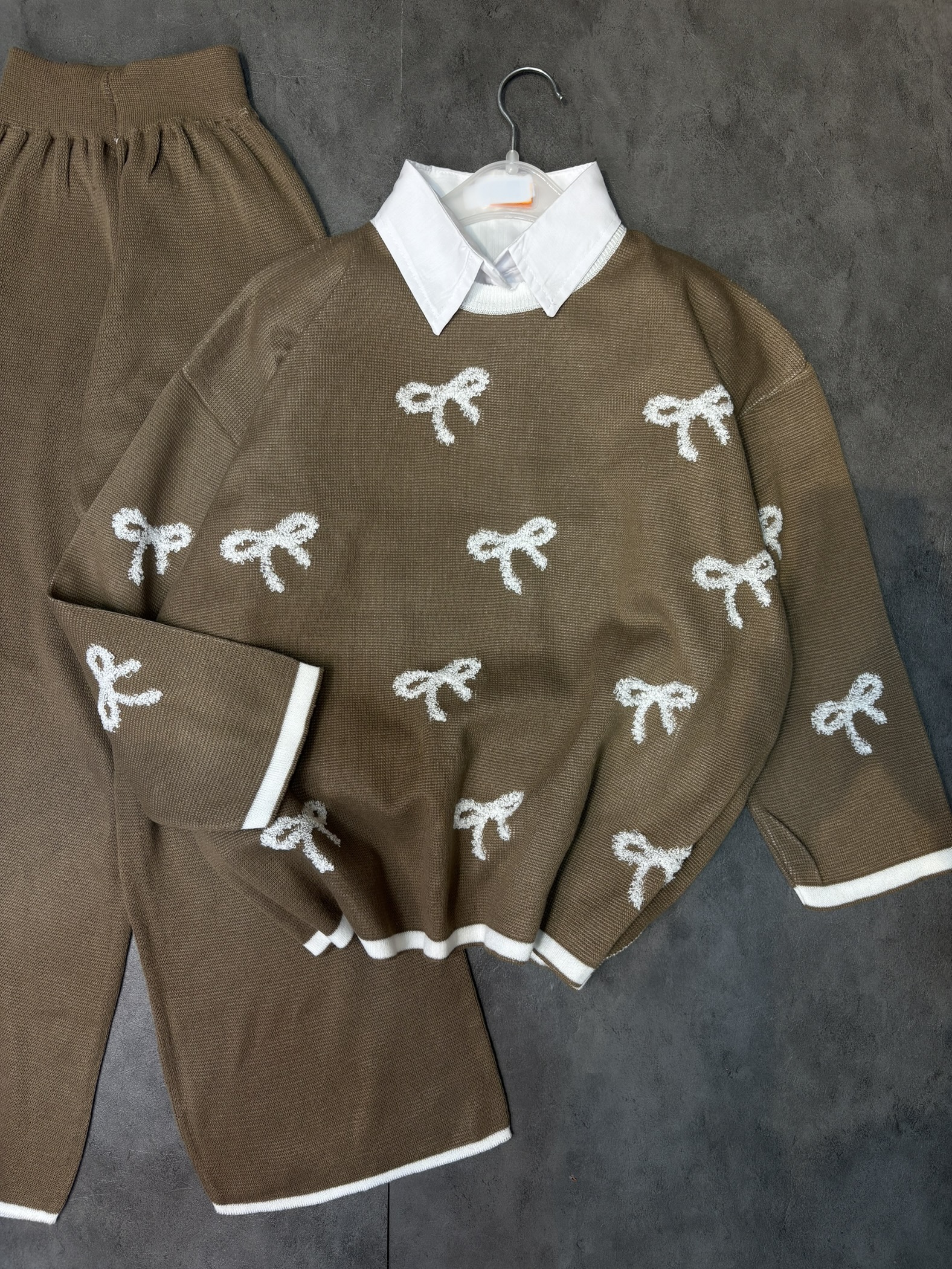 ست شومیز و شلوار بافت زنانه و دخترانه | فری سایز | ترند پاییز و زمستان