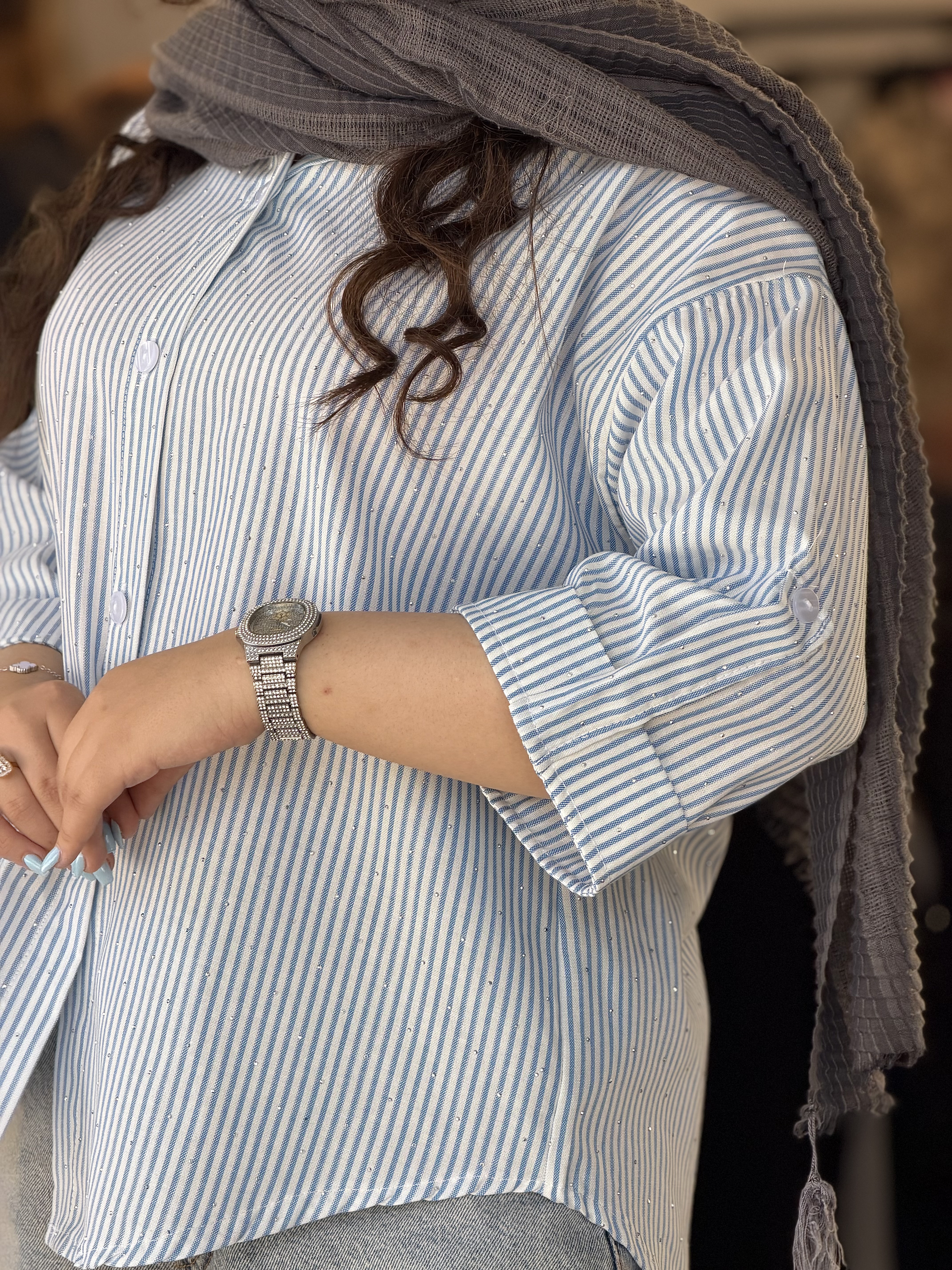 شومیز زنانه دیپلمات فول نگین | فری سایز | ترندی و مناسب تابستان