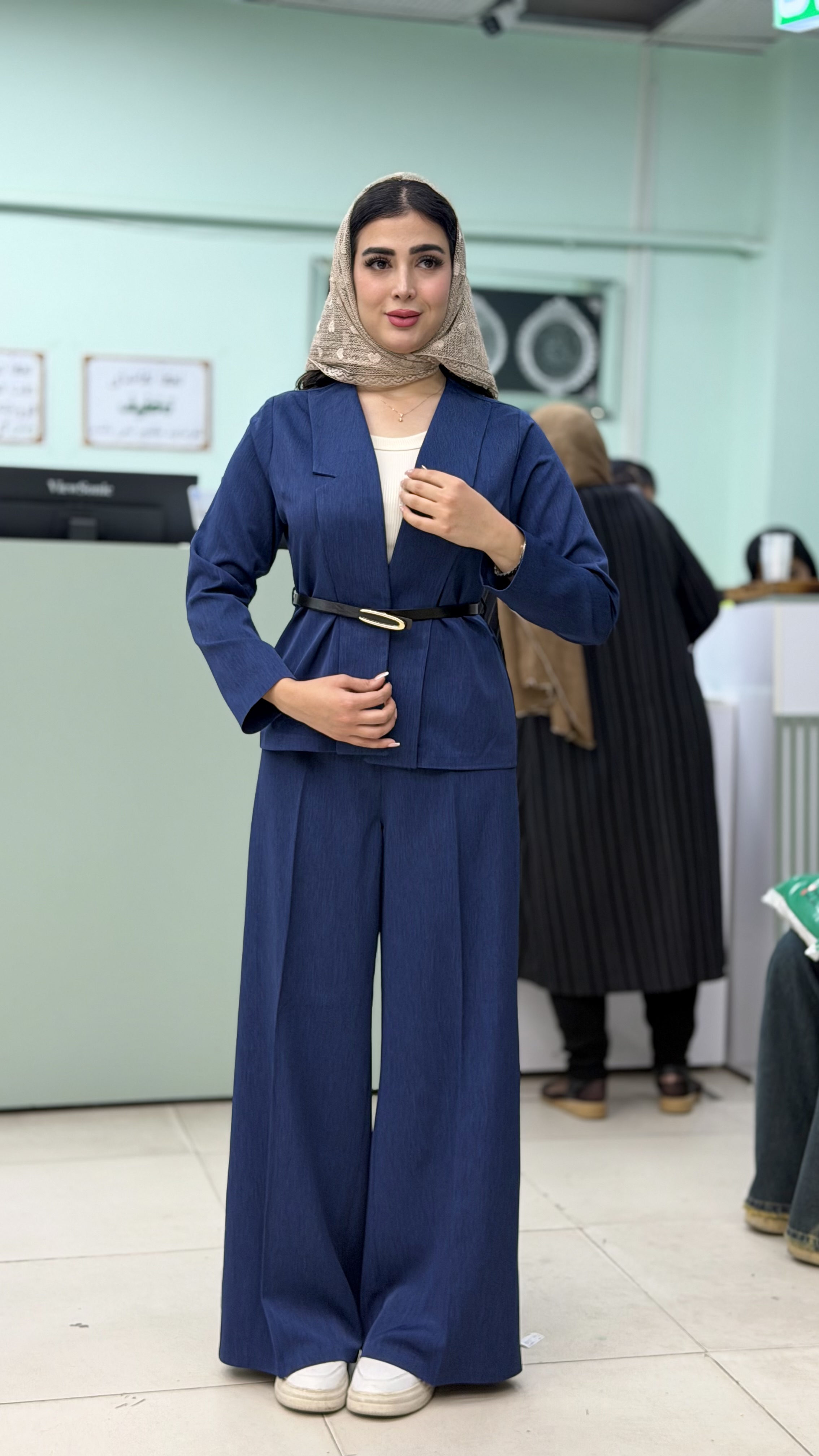 ست کت و شلوار زنانه کمربندی مدل آرسا