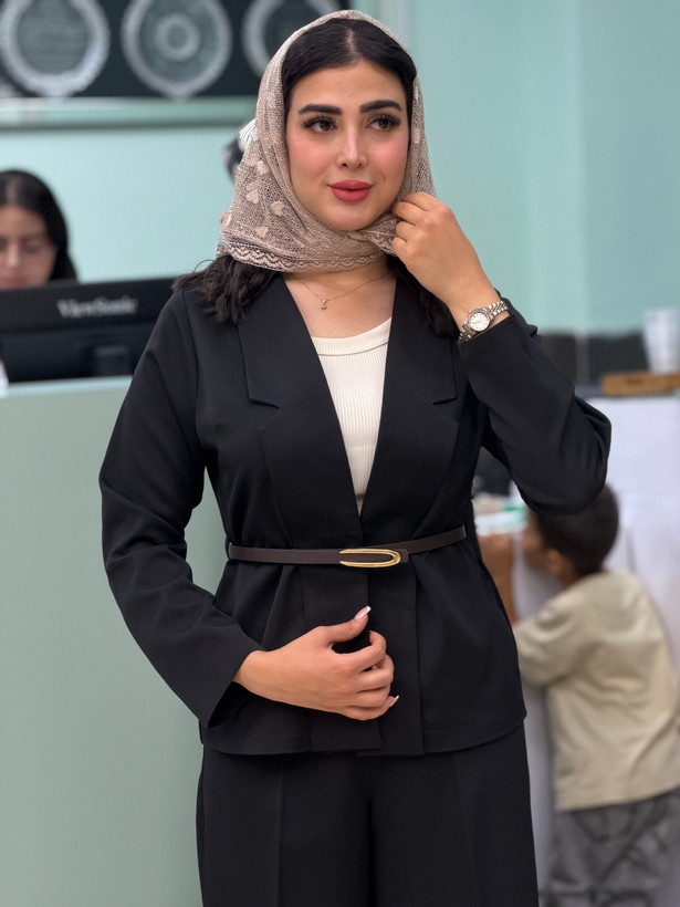 ست کت و شلوار زنانه کمربندی مدل آرسا